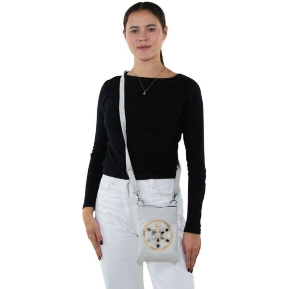 Sacred Geometry Crystal Grid Anxiety Cross Body Bag - Picture 6 of 8